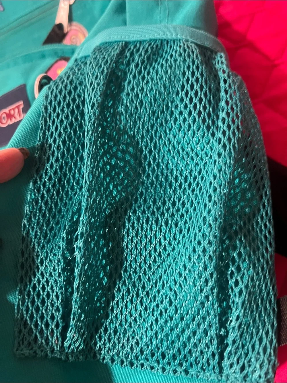 Jansport Teal Backpack with Fun Patches